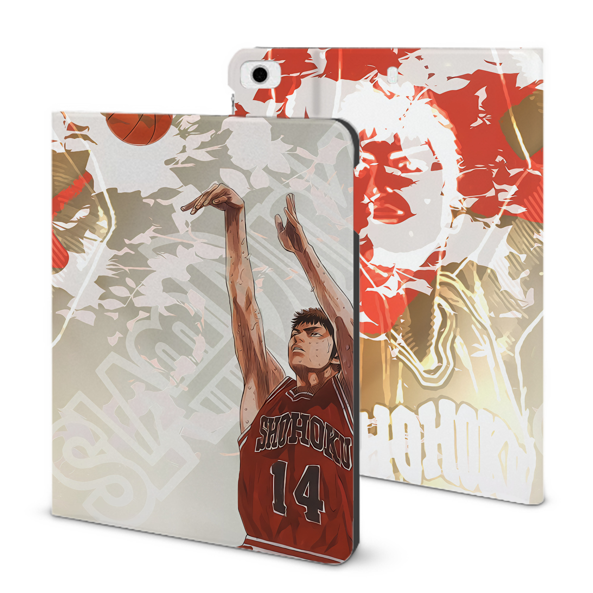 （画像用） SLAM DUNK／スラムダンク IPad ケース ブック型 PUレザー TPU 耐衝撃 軽量 薄型 ペン収納なし 全面保護 IPad 各モデル対応
